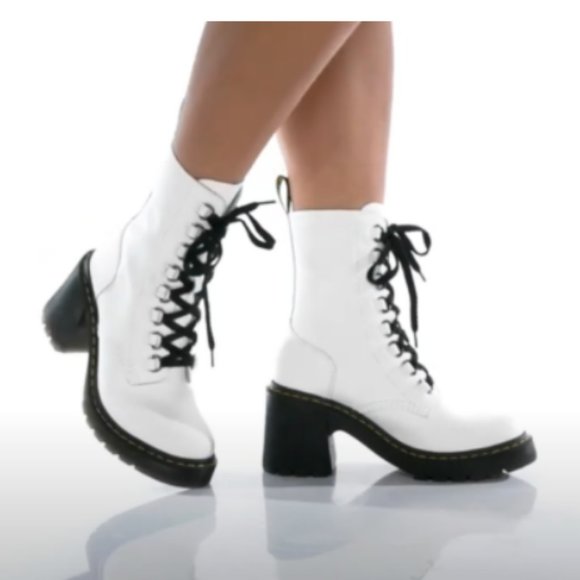 chesney leather flared heel lace up boots